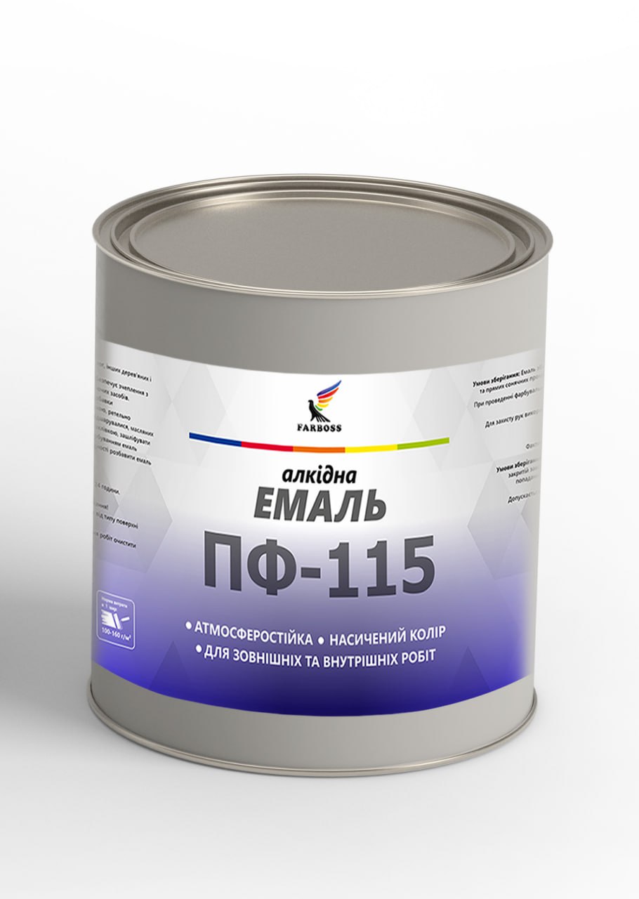 Емаль алкідна FARBOSS ПФ-115 вишнева глянсова, 0,9 кг